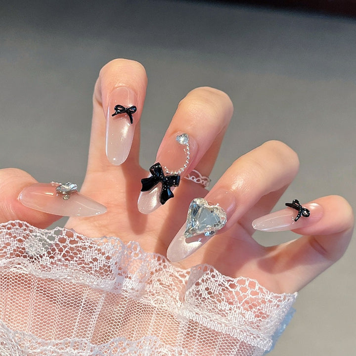 Artistic Gem-Accented Press-On Nail Extensions Kalsten