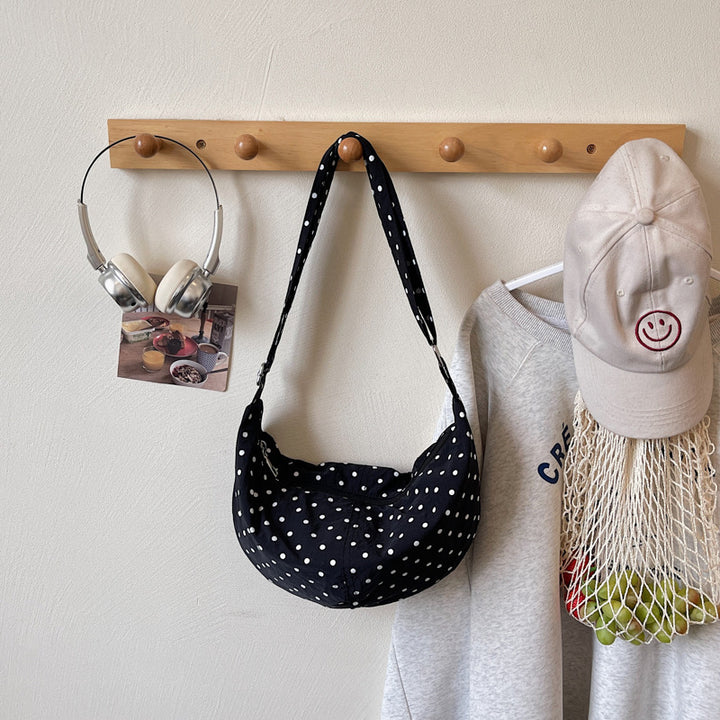 Polka Dot Print Slouchy Shoulder Bag