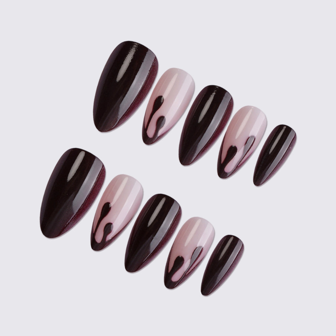 Stiletto Press-On Nail Set with Unique Artistic Design Kalsten