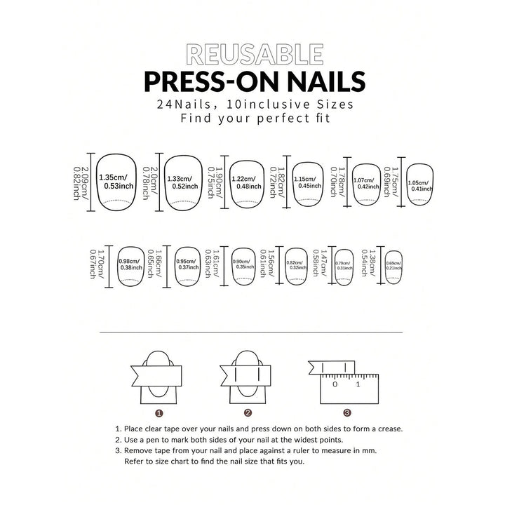 Artificial Nails with Modern Star Design Kalsten