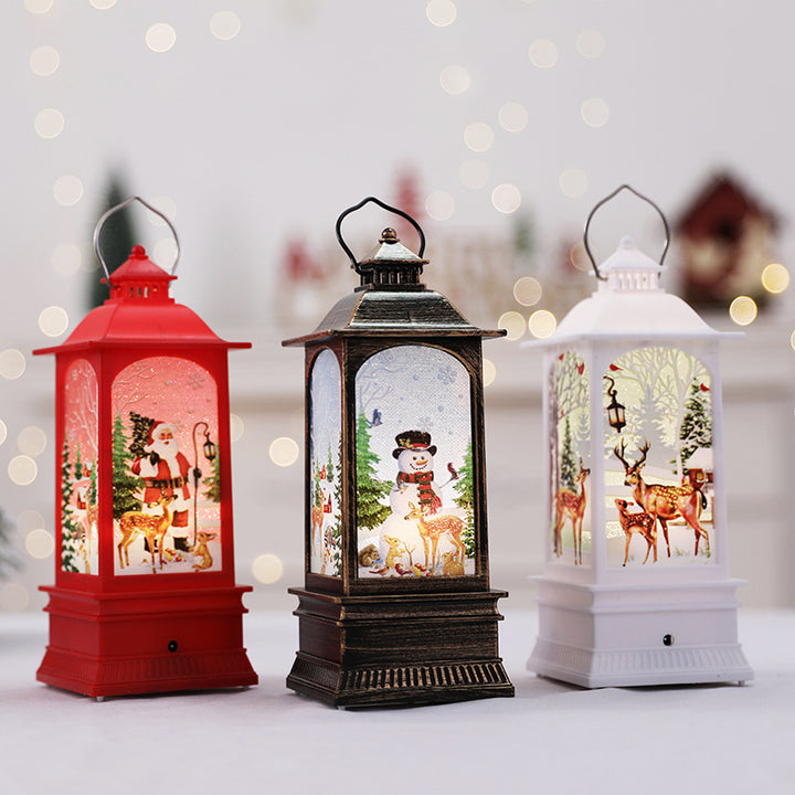 Decorative Lantern with Holiday Scenes
