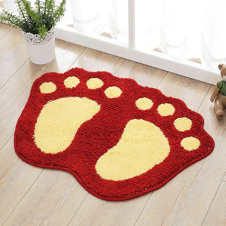 Cute Cartoon Footprint Bath Mat Kalsten