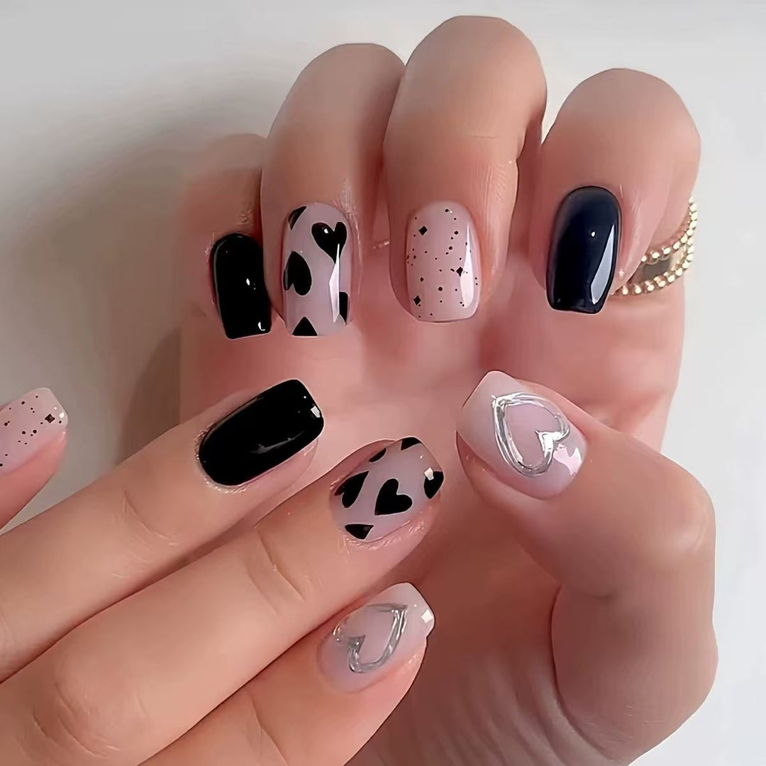 Artistic Heart-Themed Nail Extensions Kalsten