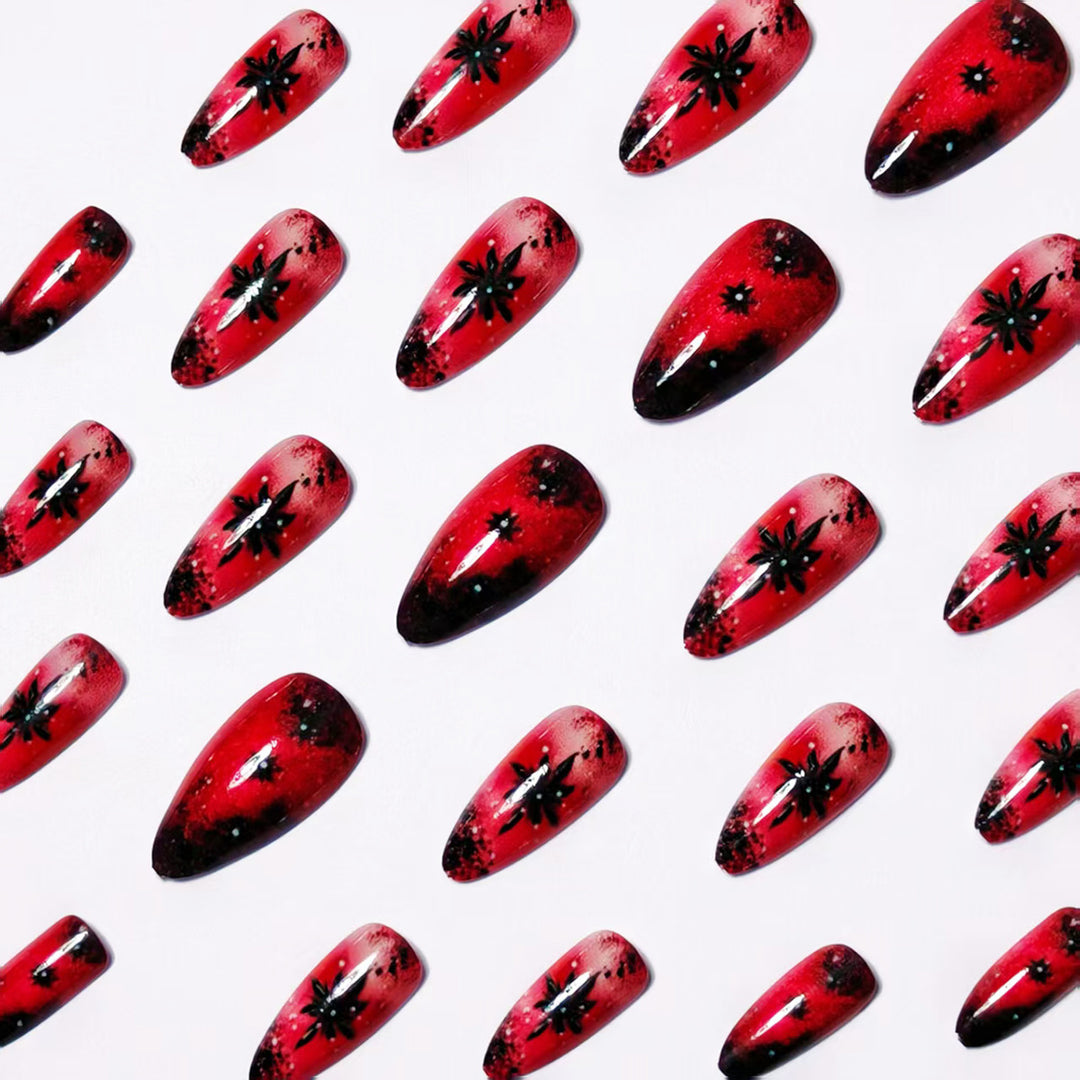 Creative artificial nails with star and glitter effects Kalsten