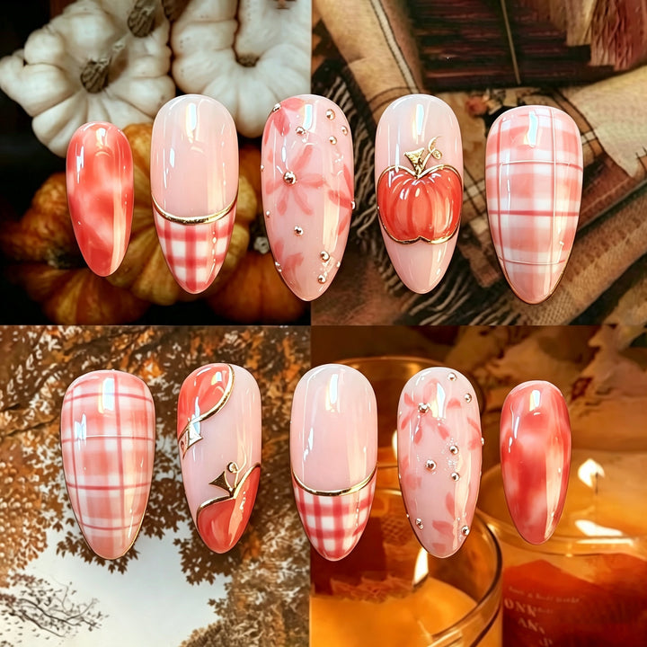 Artistic Fruit-Themed Press-On Nail Set