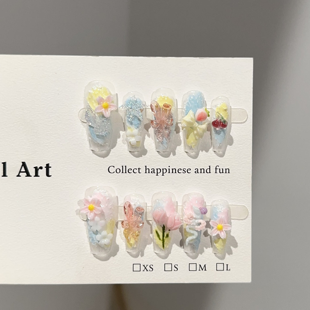 Themed Floral Press-On Nail Art Collection