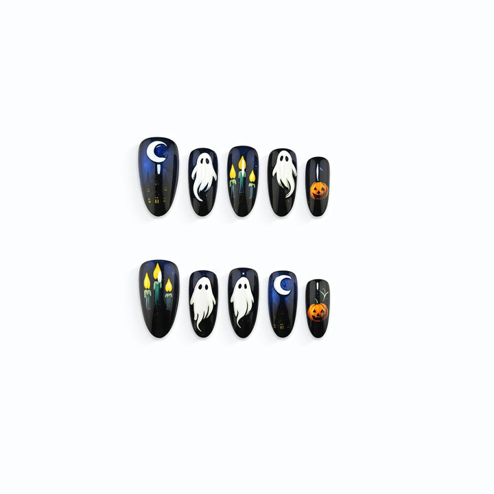 Artificial nails with spooky Halloween designs Kalsten