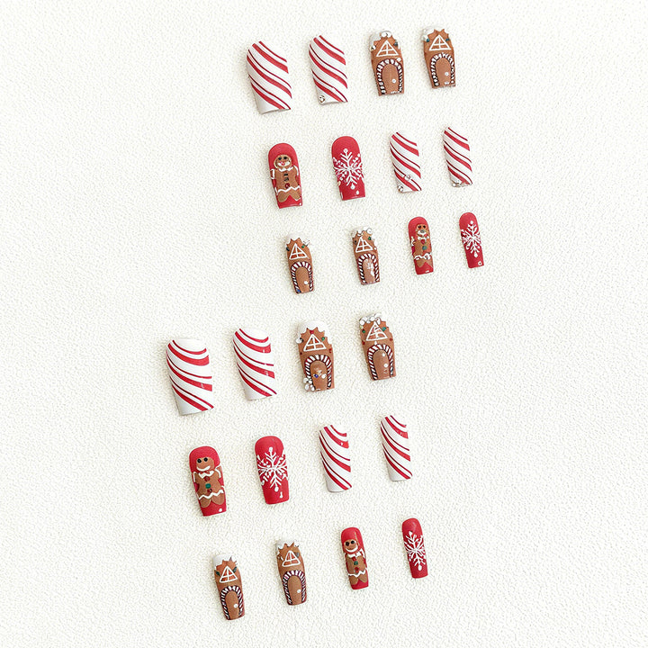 Festive artificial nails with Christmas design Kalsten