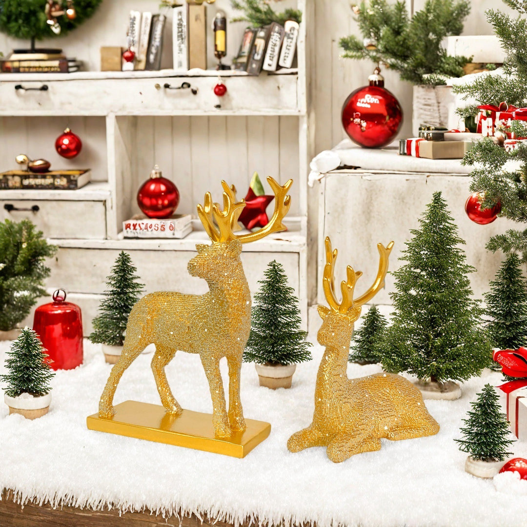 Glittering Reindeer Decorative Figure Kalsten