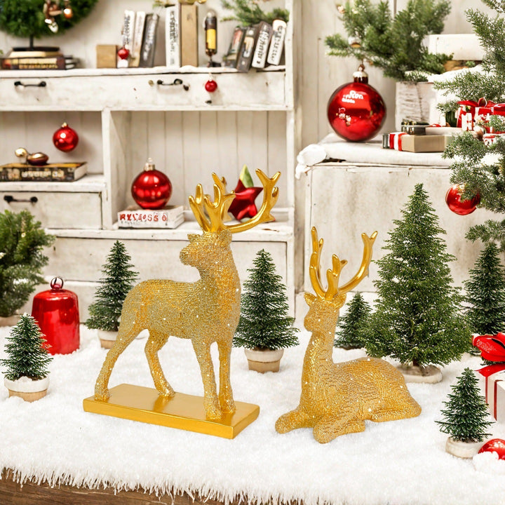 Glittering Reindeer Decorative Figure Kalsten