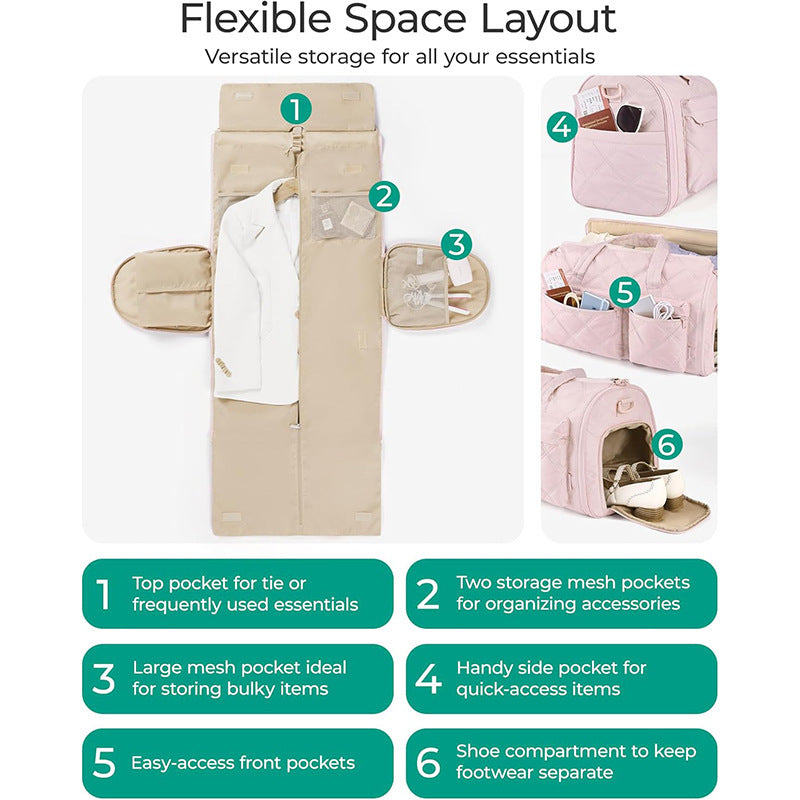 Elegant Travel Bag with Integrated Suit Compartment Kalsten