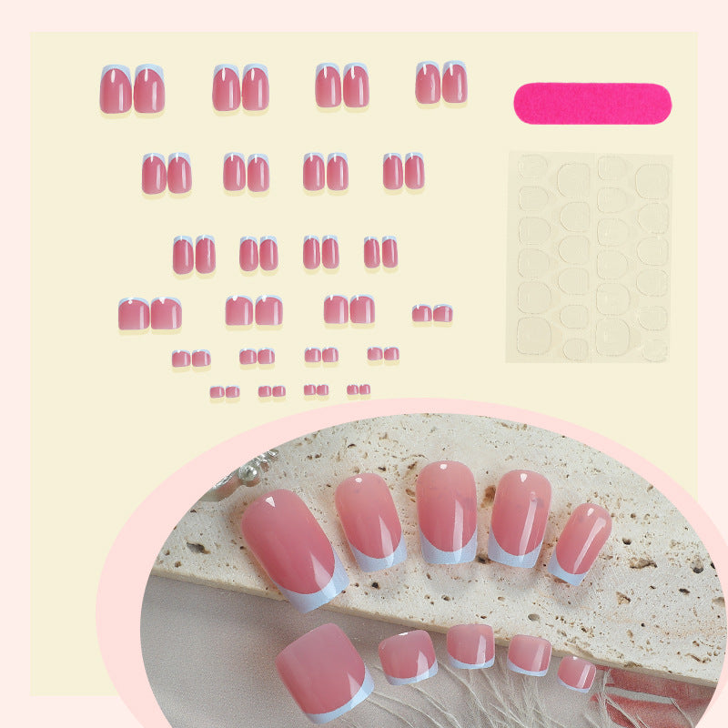 Artistic French Tip Press-On Nails Set kalsten