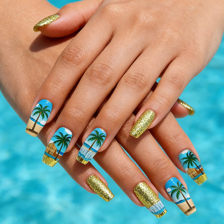 Tropical Paradise Press-On Nail Art Set Kalsten