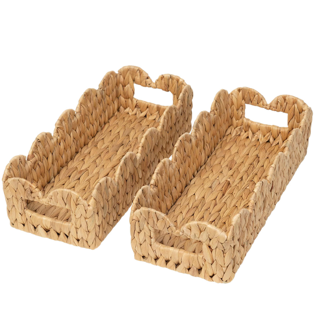 Decorative Scalloped Woven Storage Tray Kalsten