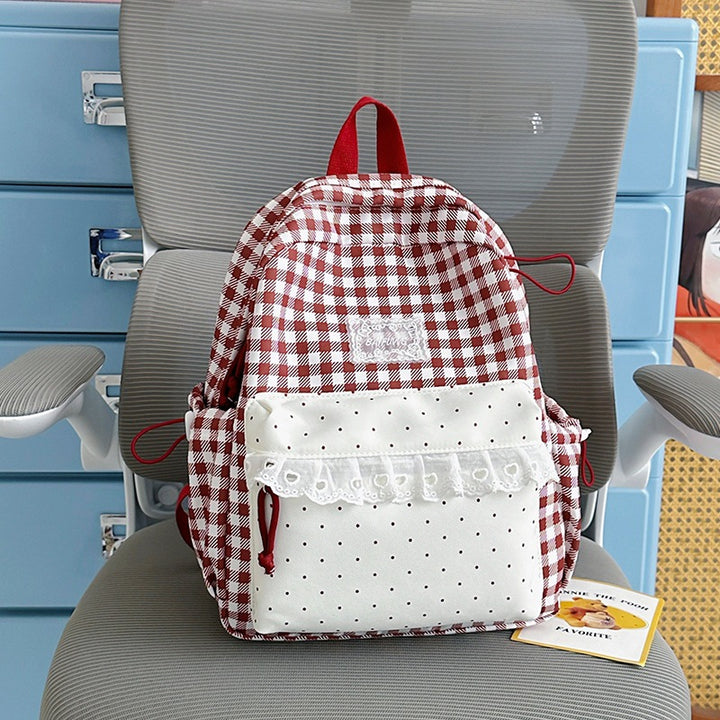 Cute Checkered Pattern Backpack Kalsten