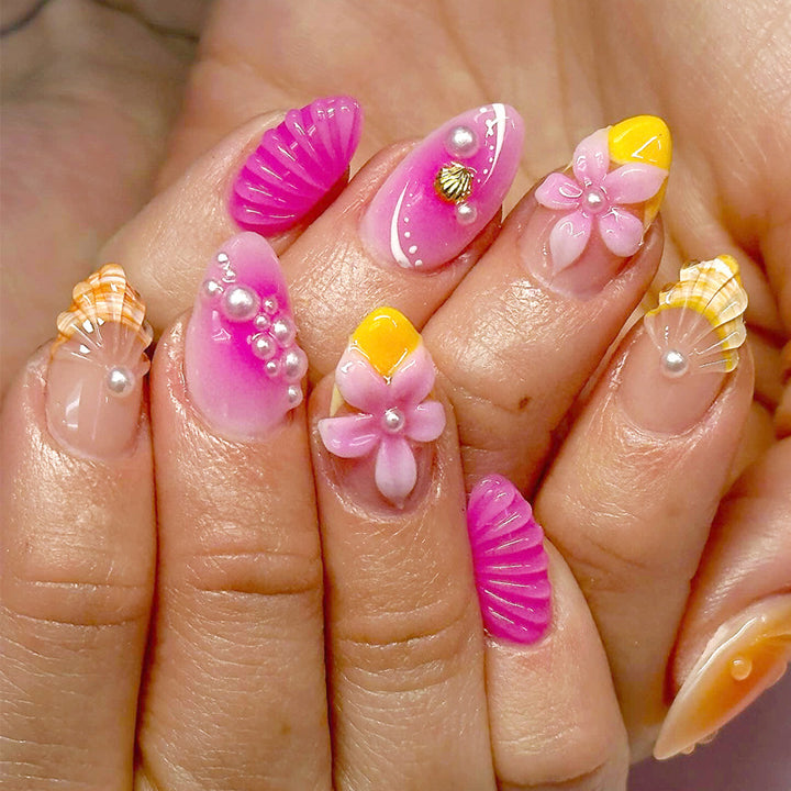 Decorative Floral Long Press-On Nail Set Kalsten