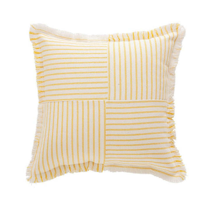 Striped Fringe Decorative Pillow
