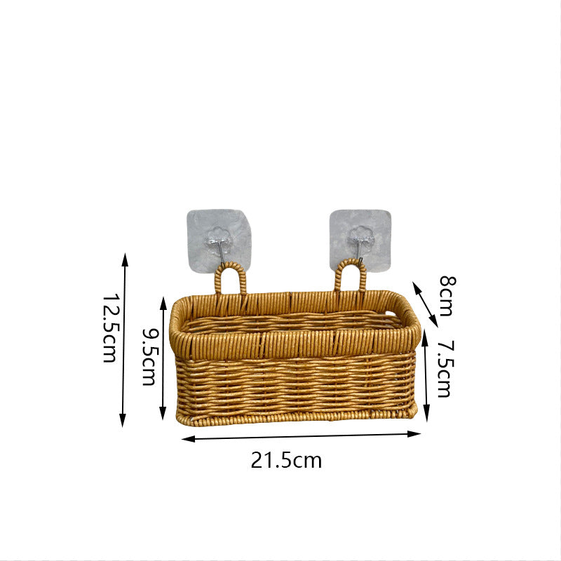 Decorative Wall-Mounted Wicker Storage Basket Kalsten
