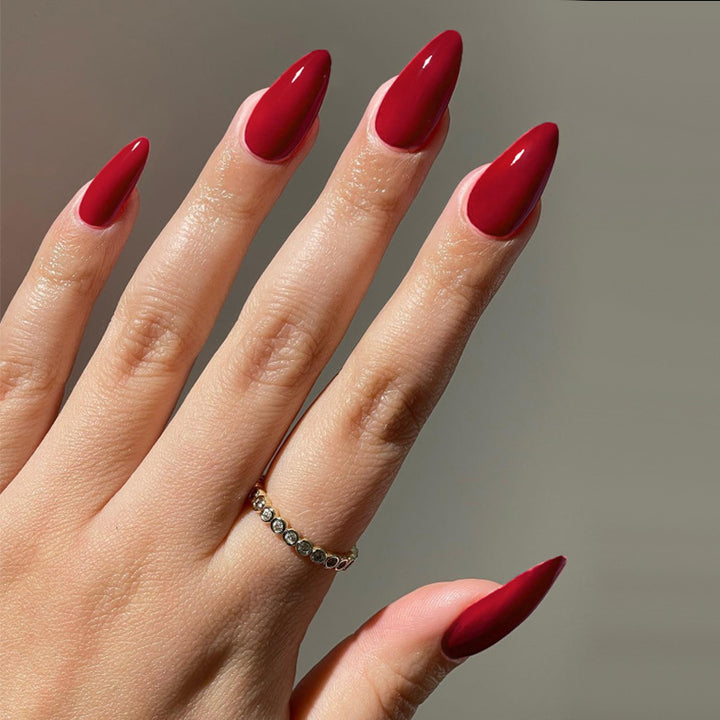 Glossy Stiletto Press-On Nail Set with Durable Adhesive Kalsten