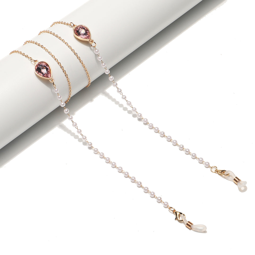 Elegant Pearl and Crystal Eyewear Chain Kalsten