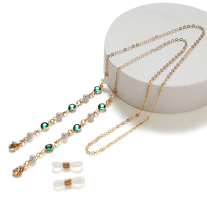 Premium Pearl and Amethyst Eyewear Chain Kalsten