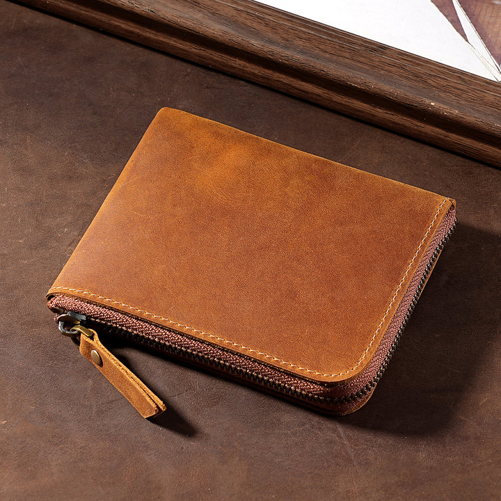 Premium Zippered Leather Wallet