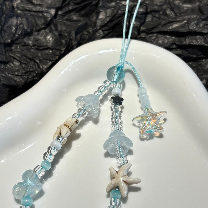 Dolphin and Starfish Beaded Charm Necklace Kalsten
