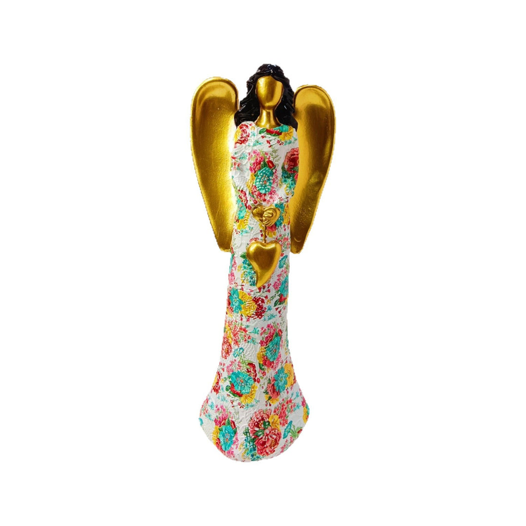 Engel Statue with Flower Pattern Kalsten