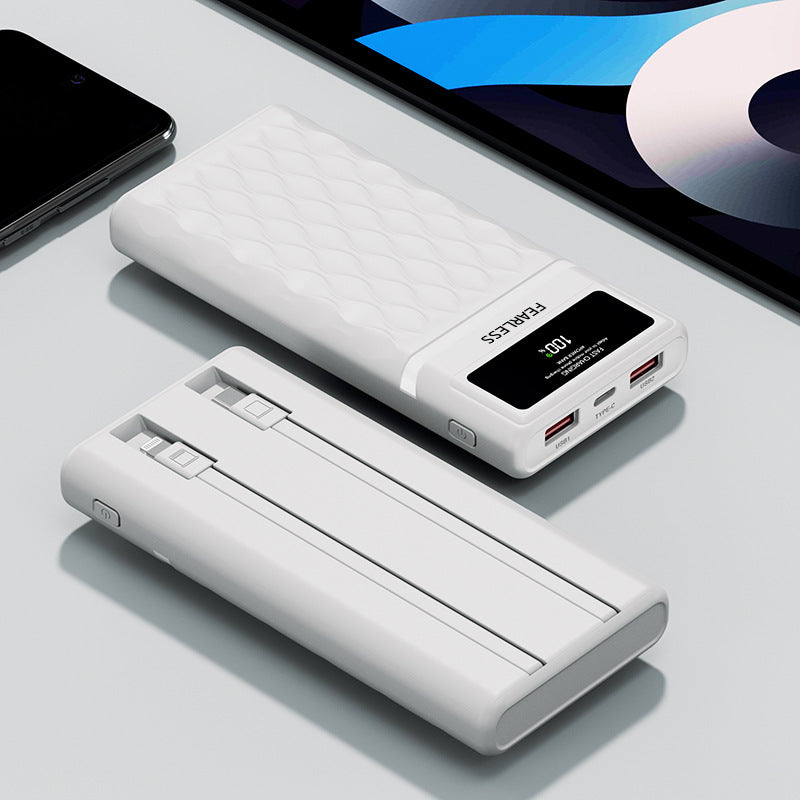 Multifunctional power bank with digital charging indicators and integrated cables Kalsten