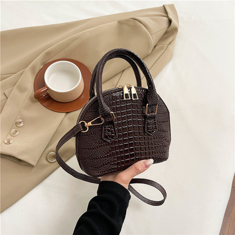 Crocodile-Embossed Mini Satchel Bag Kalsten