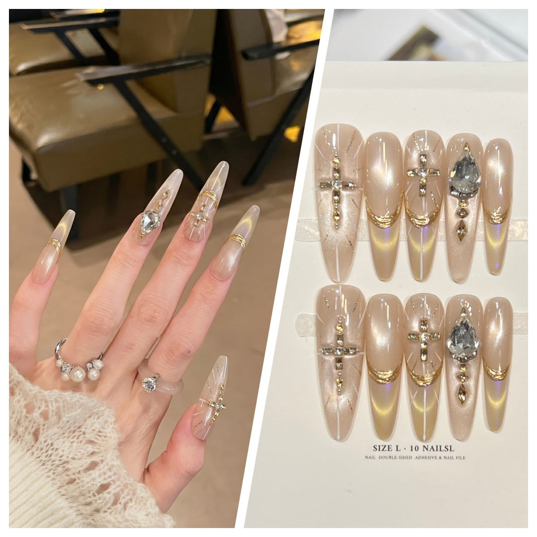 Artistic Stiletto Press-On Nail Set with Charming Patterns Kalsten