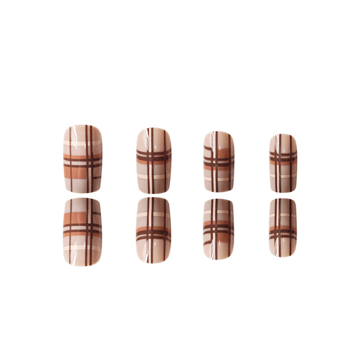 Stylish Plaid Press-On Nail Set Kalsten