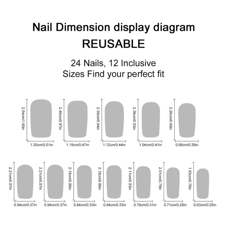 Artificial nail set with elegant glitter decorations Kalsten