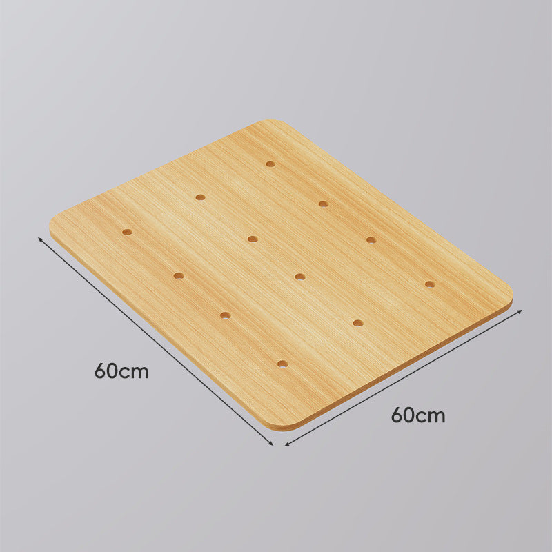 Large Perforated Bamboo Shelf Panel with Ventilated Slatted Design