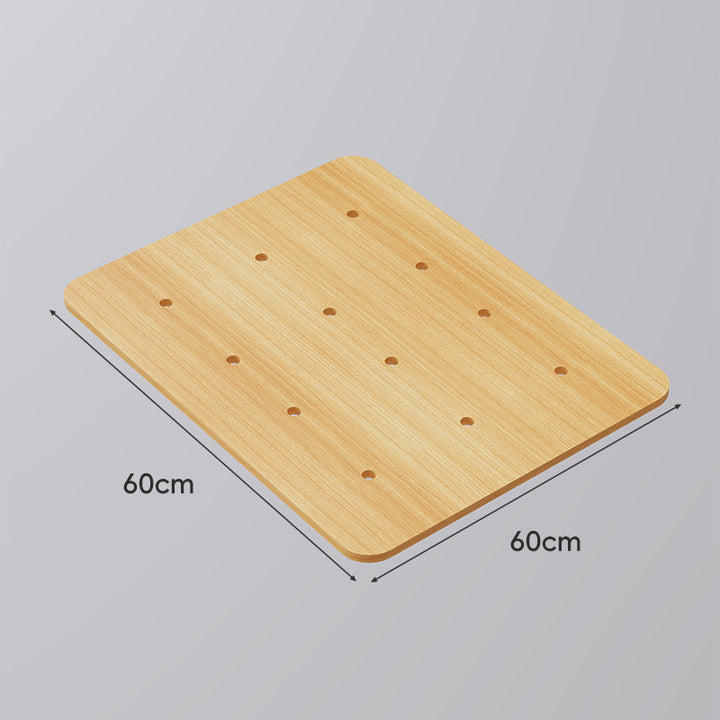 Large Perforated Bamboo Shelf Panel with Ventilated Slatted Design