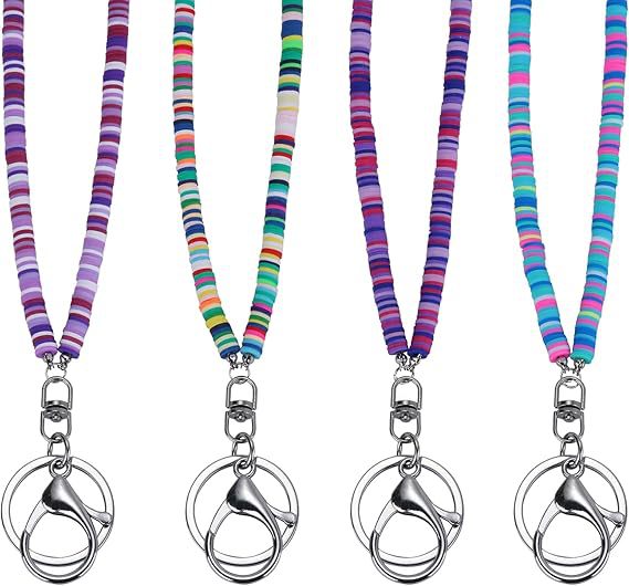 Colorful Beaded ID Badge Holder Lanyard Kalsten