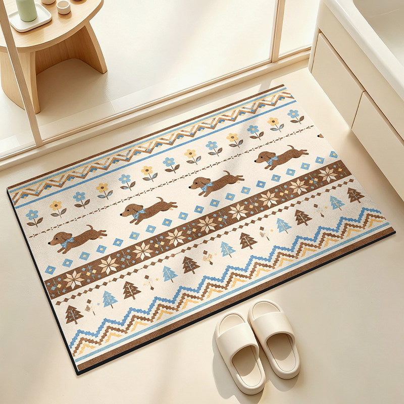 Soft Floral Patterned Bathroom Mat