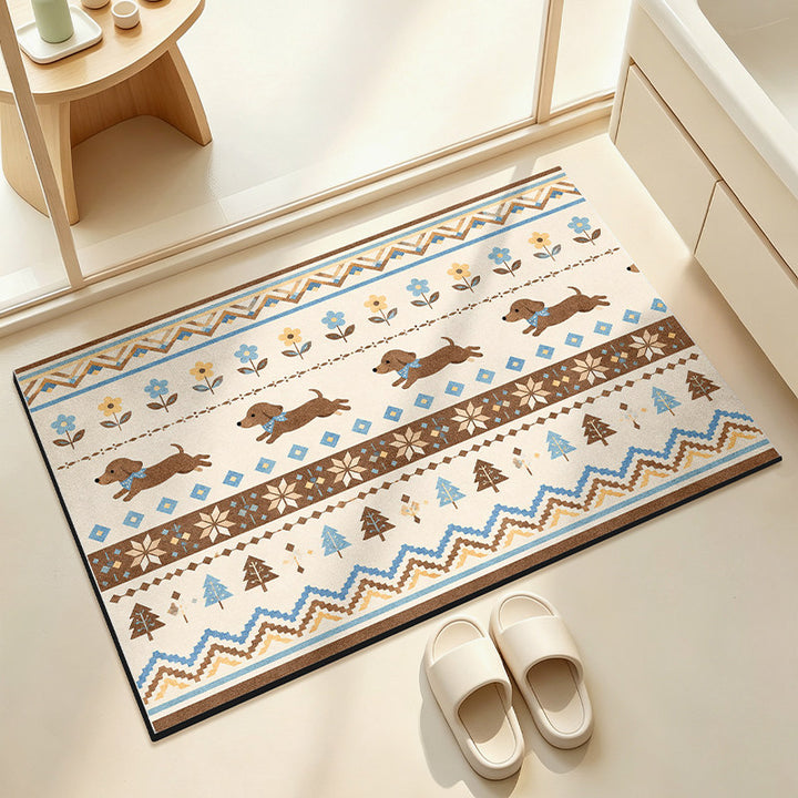 Soft Floral Patterned Bathroom Mat