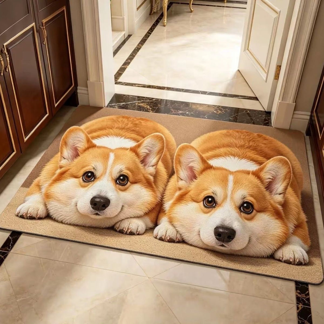 Corgi-Themed Plush Area Rug Kalsten