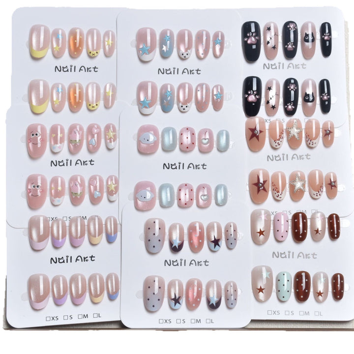 Artistic Star-Embellished Press-On Nail Set Kalsten