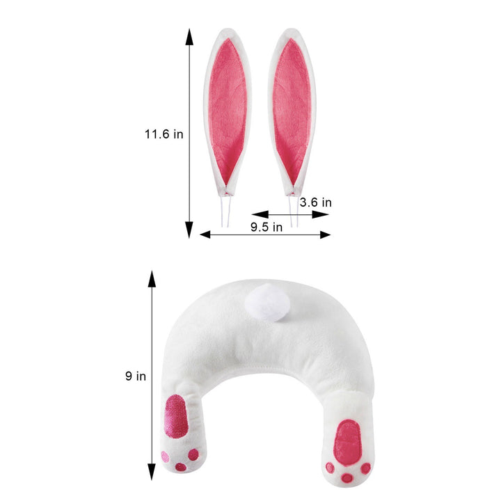 Plush costume with rabbit ears