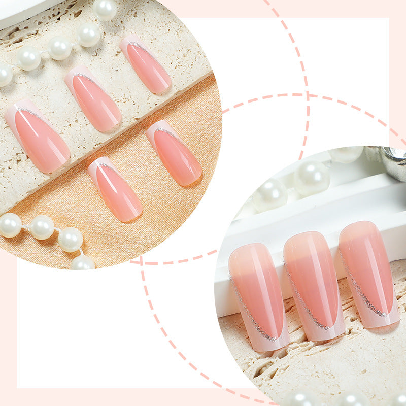 Artificial nail set with elegant design and glitter accents Kalsten