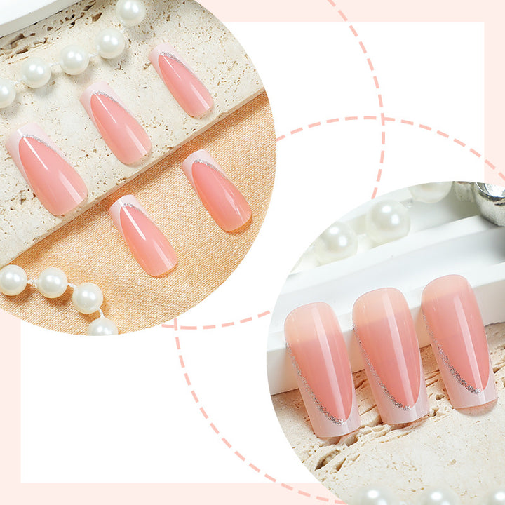 Artificial nail set with elegant design and glitter accents Kalsten