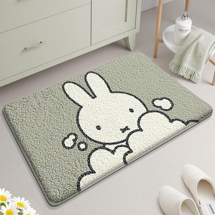 Cartoon-Themed Plush Bathroom Mat