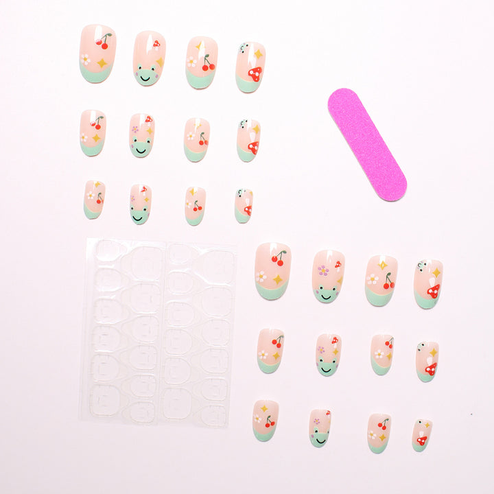 Artificial nail set with cheerful 3D designs and blooming accents Kalsten