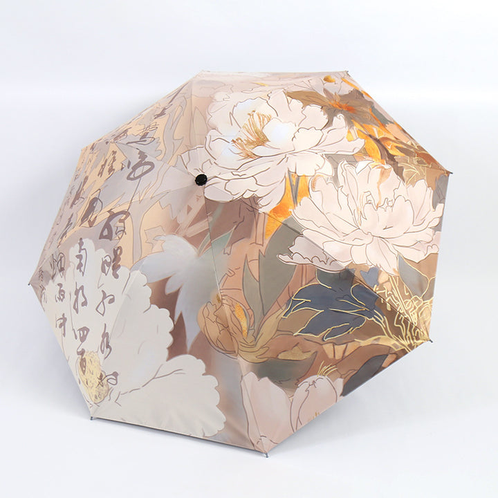 Women's Folding Umbrella with Artistic Bamboo Design Kalsten