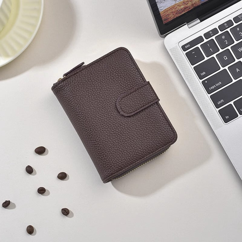 Textured Leather Zippered Card Organizer Kalsten