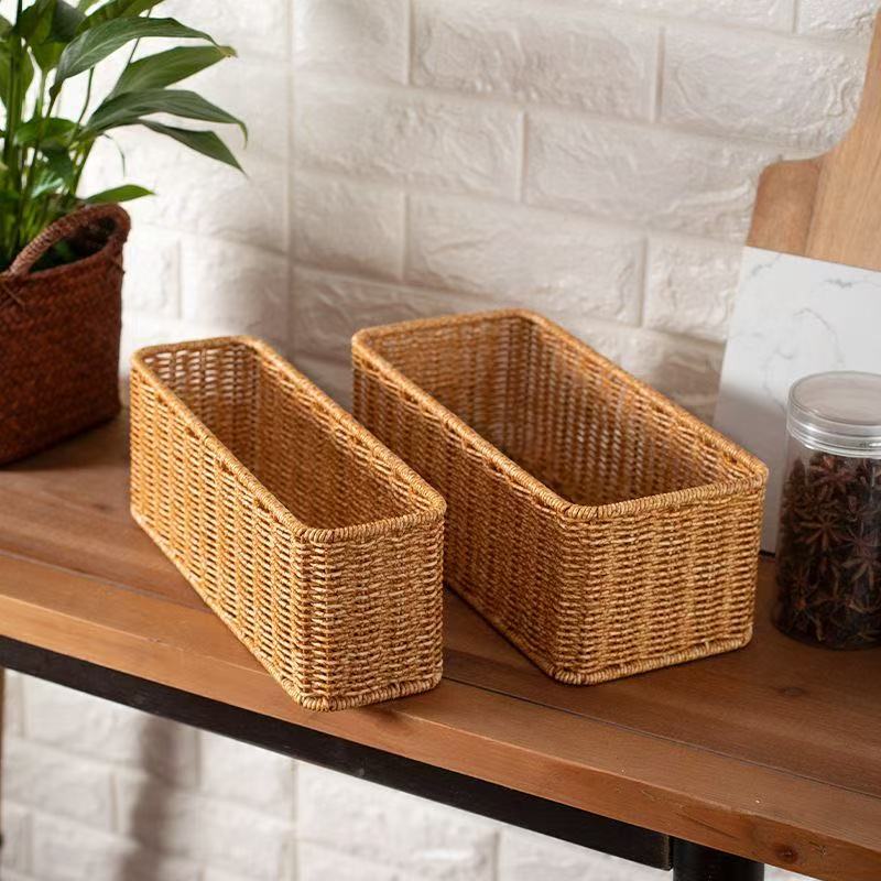 Rectangular Handwoven Storage Basket Kalsten