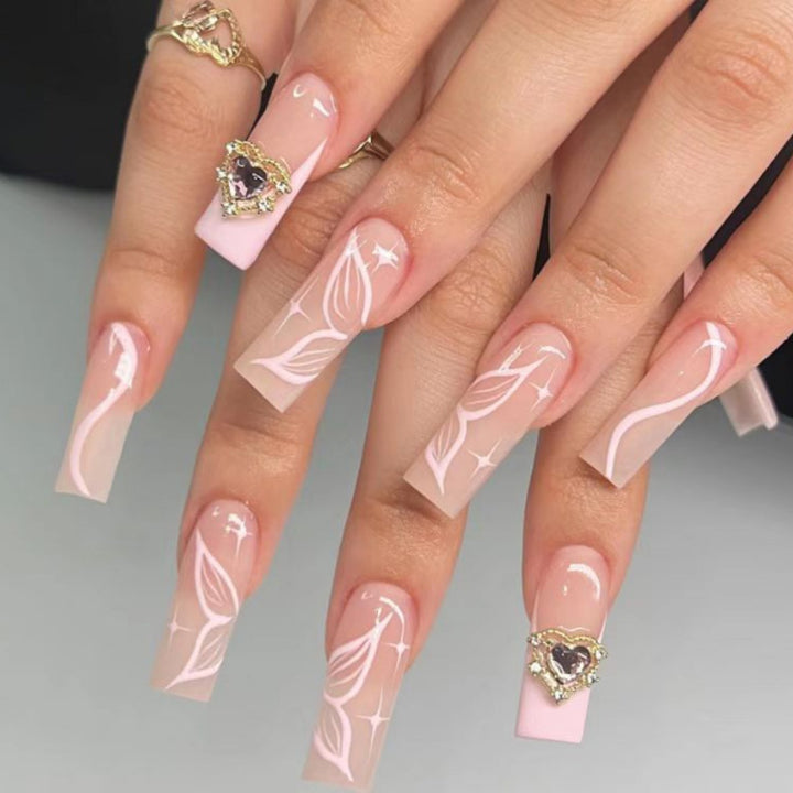 Ornate Butterfly-Inspired Acrylic Nail Extensions Kalsten