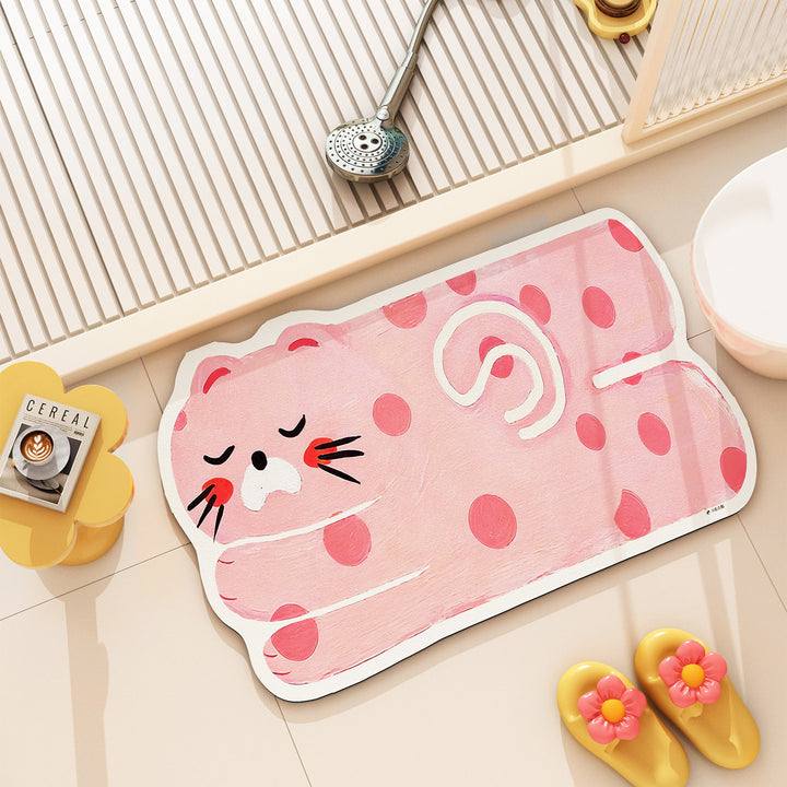 Cute Cat Themed Bath Rug